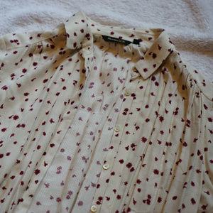 Massimo Dutti Burgundy and Cream Button Down